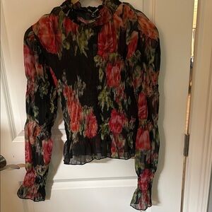 Steve Madden Smocked Sheer Women's Top